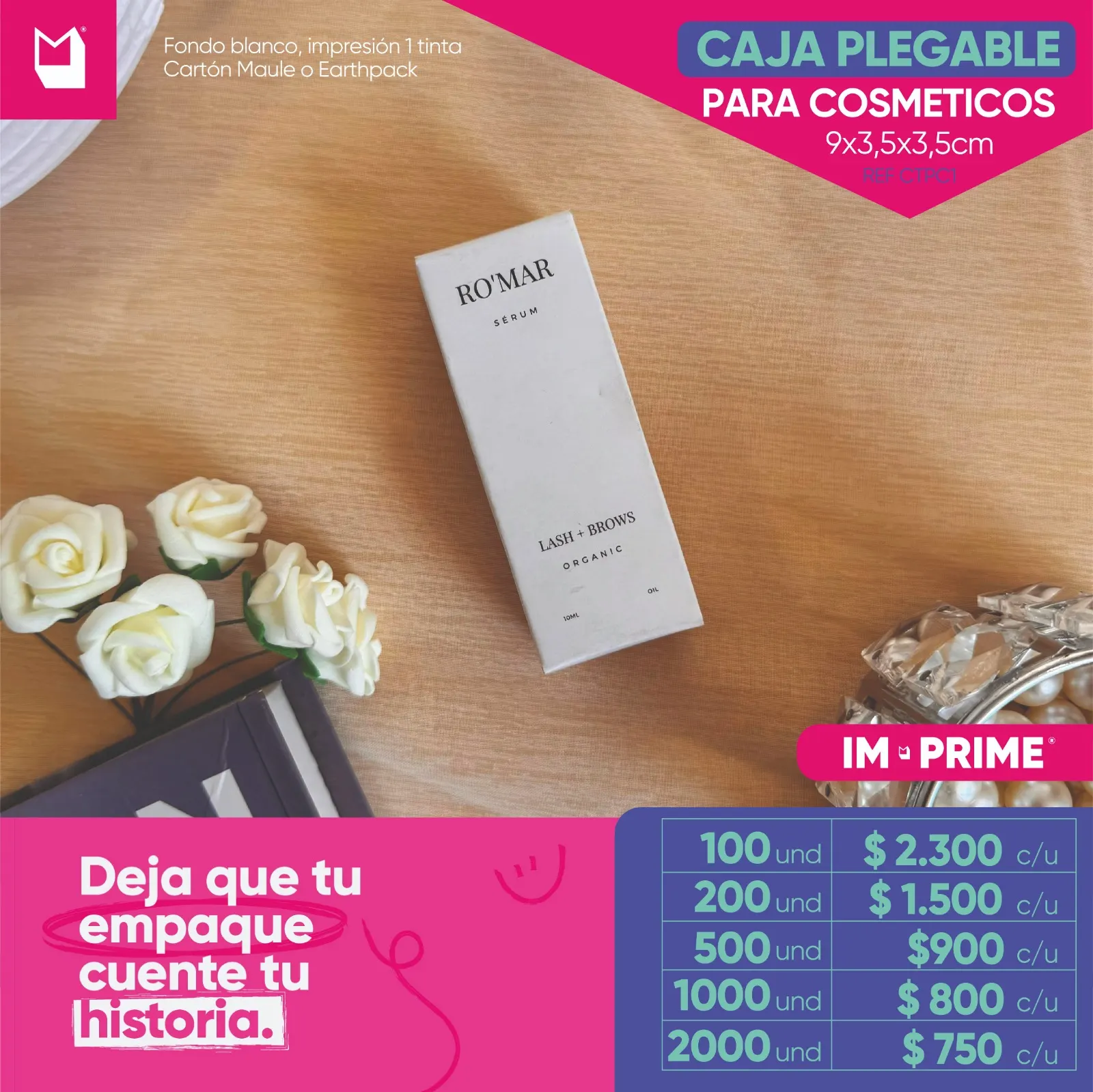 Caja Plegable 9x3.5x3.5cm
